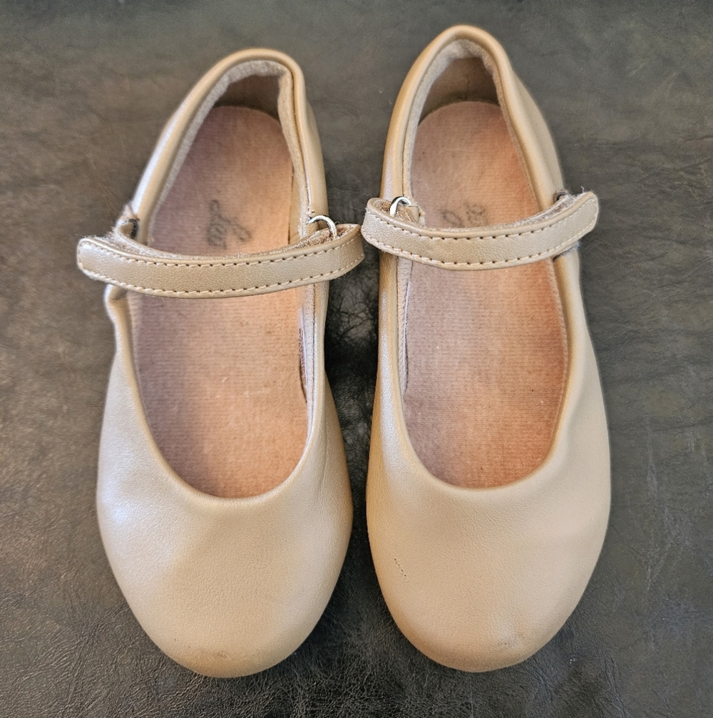 Girls Leo Beige Tap Dance Shoes 7M - Picture 2 of 7